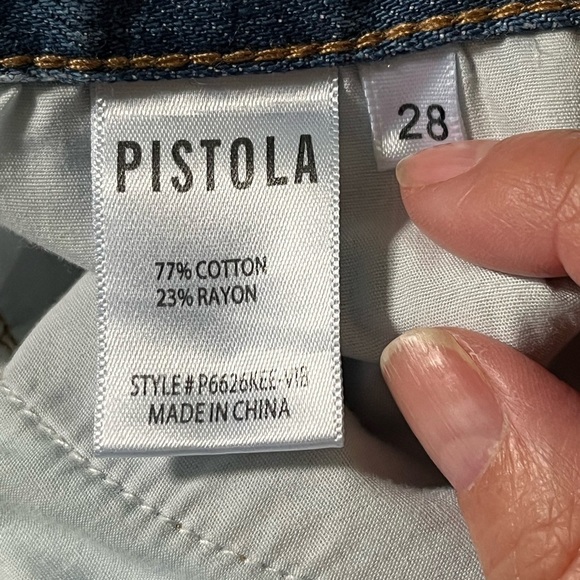 Pistola Charlie High Rise Classic Straight Ankle Jeans Distressed Size 28 - Picture 11 of 15